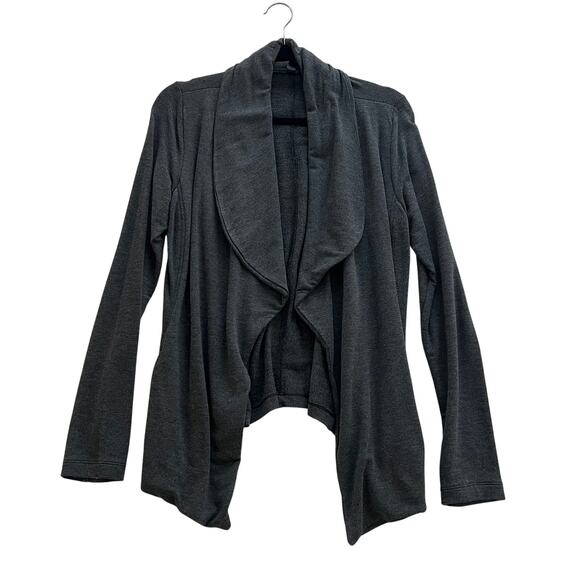 90 Degrees Women’s Gray Athletic Open Front Cardigan Top Size Medium Soft Comfy - Picture 1 of 9